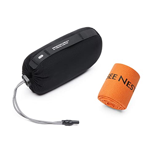 BeeNesting 超軽量 速乾タオル2枚セット 超吸水 抗菌 防臭 スポーツタオル く折りたためる コンパクト 収納袋付き旅行タオル 水泳 アウトドア 登山用 マイクロファイバータオルセット