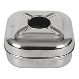 Spillbox Aschenbecher für Zigarette Edelstahl Aschenbecher mit Deckel für Zuhause, Büro...