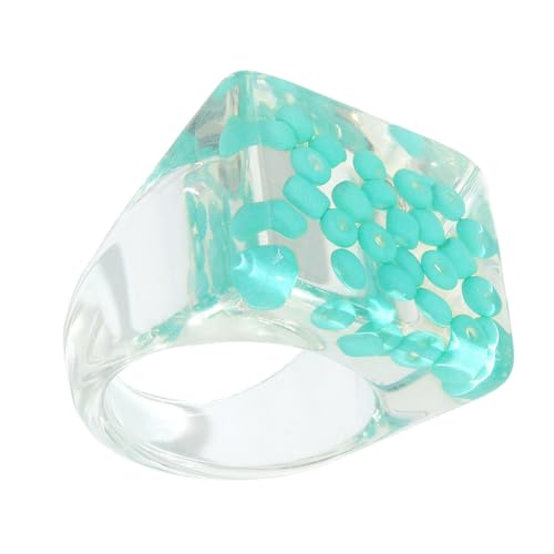 LALADEFIEE Bague Large en Résine et Plastique pour Femme, Style Mode, Décoration Quotidienne et...