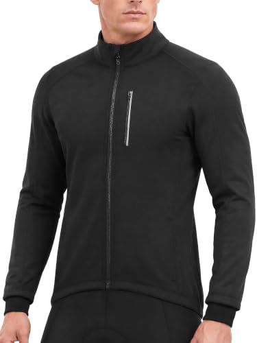Men's Thermal Cycling Jacket Fleece-Lined Softshell Winter Bike Coat