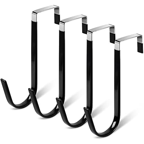 Damita Over The Door Hooks 4 Pack Over The Door Towel Hanger for Coat Hangers Sturdy Stainless Steel Hooks for Hanging Coats Black Cover