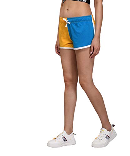 Image of KOTTY Cotton Lycra Multicolored Solid Women Night Short - Pack of 2