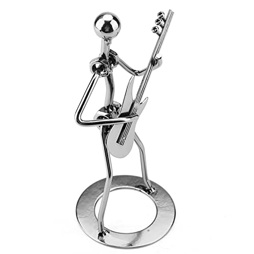 Estatua decorativa moderna de músico en hierro negro miniatura 7