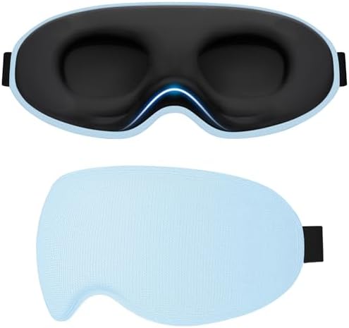 Gritin Schlafmaske für Seitenschläfer Damen & Herren 3D Bequem Schlafbrille | Hautfreundlich Lichtblockierend, Ergonomische Augenmaske mit Verstellbar Gummiband, für Schlaf, Reisen