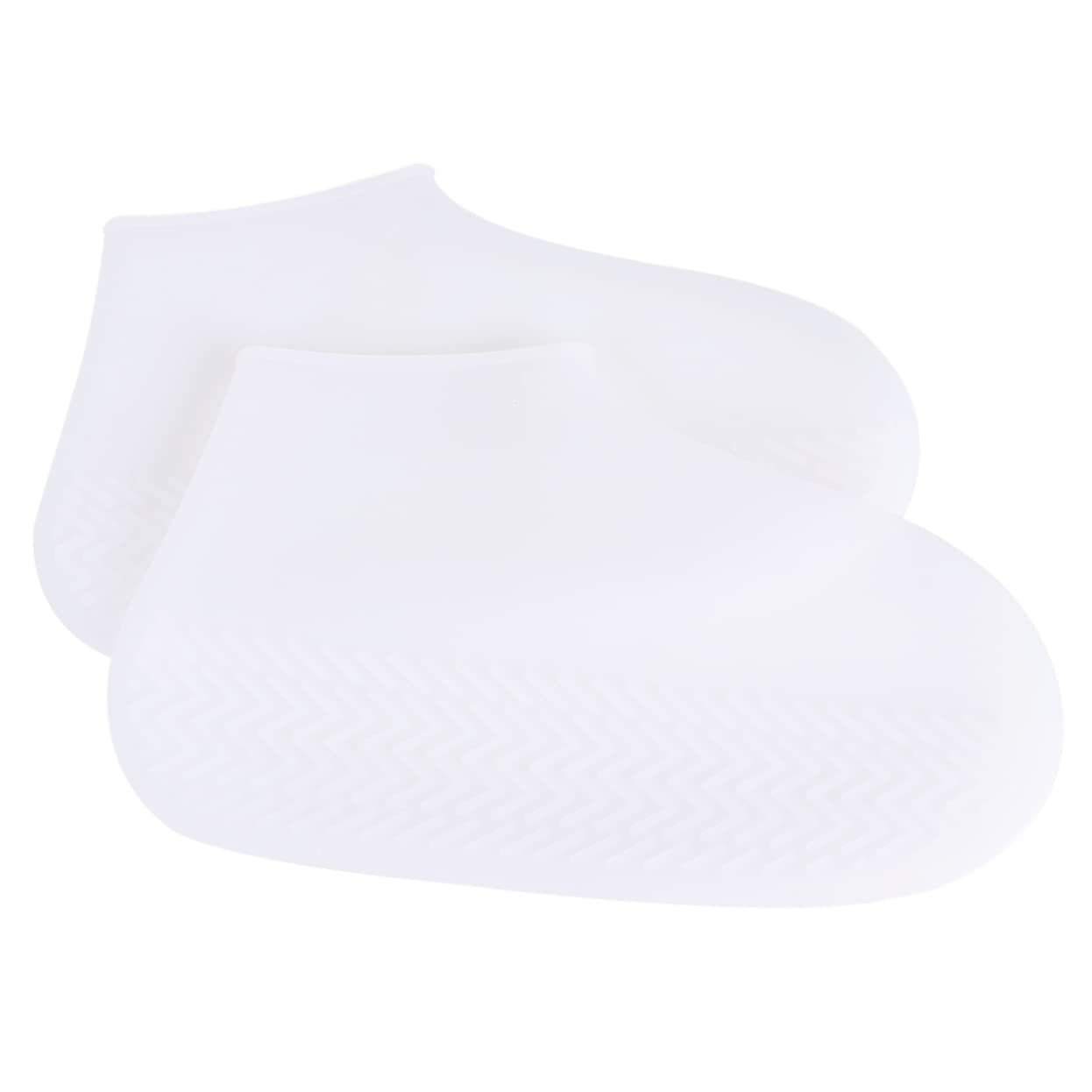 1Pc Silicone Shoe Covers Wear Resistant Slip Rain Boot Covers White for Outdoor Activities Reusable and Easy to Clean