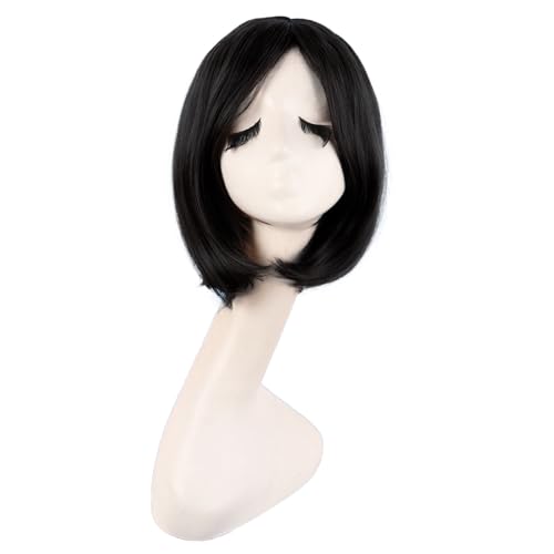 MapofBeauty 12 Inch/30 cm Fashion Unisex Short Straight Beauty Wig (Black)