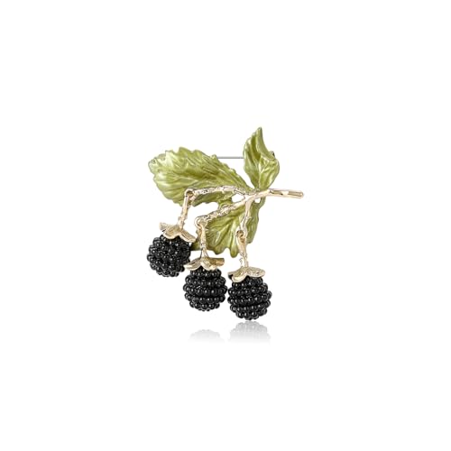 Image of Enamel Fruit Brooch for Women Rhinestones Fruit Lapel Pin Elegant Fruit Brooches Jewelry Gift, Perfect for Dresses Hat Bag