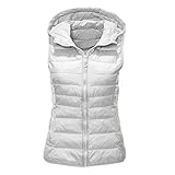 wattierte weste/gilet daunenweste damen mit kapuze, Damen Daunenweste Kurzmantel Winter Ärmellos Herbst Lässiger Reißverschluss Weiße Ente Daunenjacke Steppweste, Damen Kurze Warme Oberteile Winddichte Weste jacke damen herbst, Lang Weste Mantel Damen Schlanke Daunenweste mit Kapuze Warme Steppweste Lose Steppjacke Winter Ärmellose Winddichte Daunenjacke Pufferjacke Daunenmantel hoodie damen schwarz, Damen Steppweste Warm Daunenweste Ultraleicht Winterweste Reißverschluss Longwesten Einfarbig Outdoorwesten