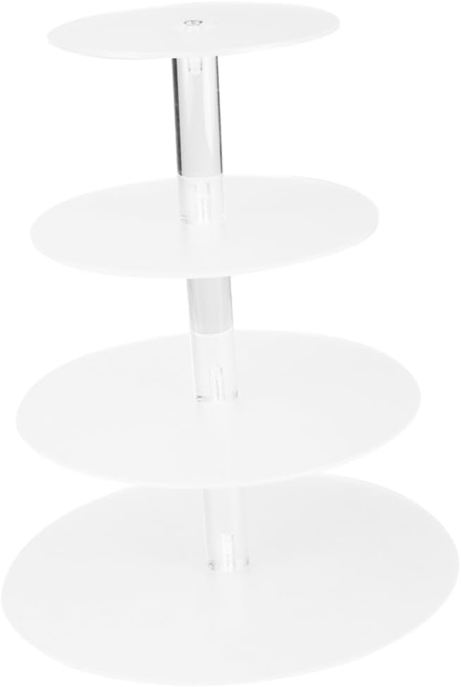 Zerodeko Round Cake Carrier Layers Acrylic Cake Stand Cupcake Stand for Display