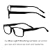 Readerest Blue Light Blocking Reading Glasses - 1.5 x Magnification Strength - Computer Eyeglasses with Thin Reflective Lens, UV Protection, Antiglare - Stylish Glasses for Men and Women - Black