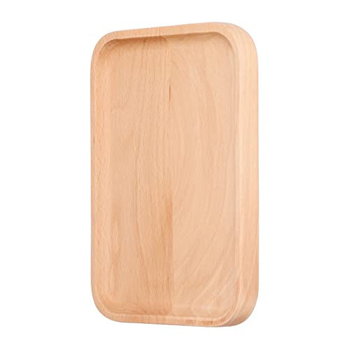 SIXRUN Plato de Madera para Servir, Bandeja de Desayuno Multiusos para Otomanos y Mesas de Cóctel, Respetuoso con el Medio Ambiente, 5,4 X 7,4 Pulgadas para Restaurantes