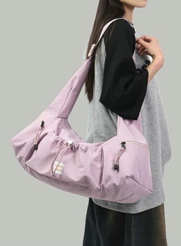 2025 Multi-Pocket Oxford Tote Bag Women’s Travel Bag with Drawstring Large Capacity Water-Resistant Shoulder Bag3