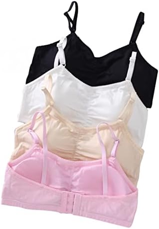 RONGbbppQ 6 Pack Teenage Bras,Girls Crop Tops Sports Training Bra Tops for Teenage Girls Kids Underwear Sports Bras for Kids Teenage Girls 10-15 Years Old