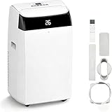 3-in-1 Mobiles Klimagerät 12000 BTU, Mobile Klimaanlage Kühlen, Entfeuchten, Ventilator, Leise Betrieb, 24h Timer, Digitaldisplay, Fernbedienung, Einfache Fensterinstallation für Räume bis 51㎡