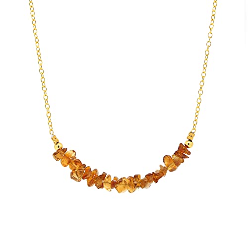 Gempires Natural Chips Bar Necklace, Energy Healing Crystals, Birthday, Gift for Her, Gemstone Jewelry 18 inch