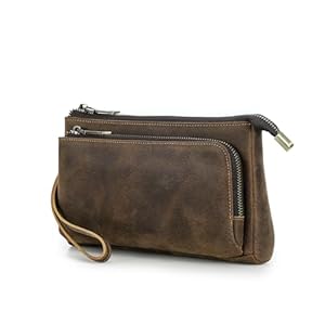CONTACT'S FAMILY Leder Kabeltasche Kaffee Braun