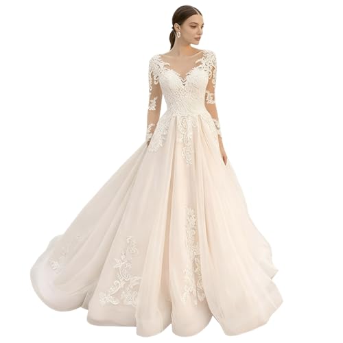 Abito Da Sposa Con Scollo A V In Pizzo, Formale,