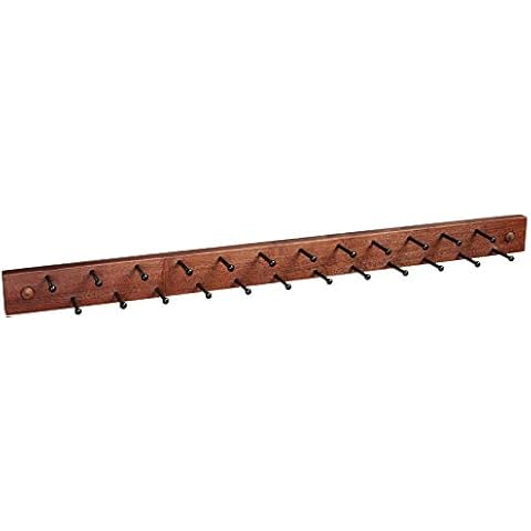 Spectrum Diversified 34480 Wooden Closet Storage, 24-Peg Tie & Belt, Scarf & Jewelry Rack, Wall-Mounted Tie Rack & Closet Organizer, One, Coffee Cover