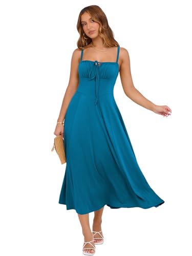 Corset Dress for Women Casual Tea Party Summer Wedding Guest Flowy Midi Sundress3
