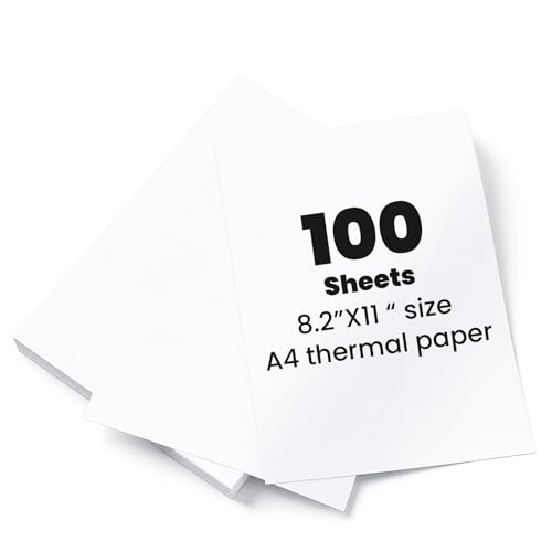 100 hojas de papel para impresora térmica A4, compatible con la mayoría de impresoras térmicas A4, papel térmico de secado rápido para documentos, páginas web, fotos
