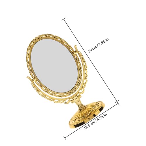Espejo de Maquillaje Ovalado Doble Cara Estilo Europeo 2pcs miniatura 2