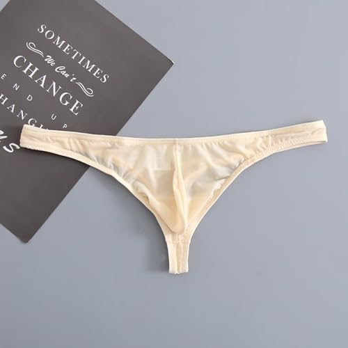 4pcs Mens Thongs Underwear and G-Strings Briefs Boxers 4 Pack Silk Hombre Bulge U Convex Pouch4