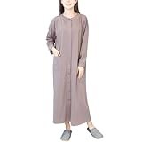 [ON NISHIKI] マタニティ パジャマ 長袖 ワンピース 前開き 授乳対応 綿混 ストレッチ天竺 伸縮性 ロング丈 授乳服 ネグリジェ マタニティウェア (ﾓｶ:4/L/72739)