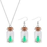 Adopt A Ghost Necklace Glow in The Dark Halloween Ghost Earrings Spooky Charm Pendant Necklaces Halloween Costums Party Jewelry for Women Men