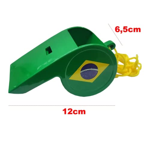 Apito Copa do Mundo Bandeira do Brasil Grande 12cm