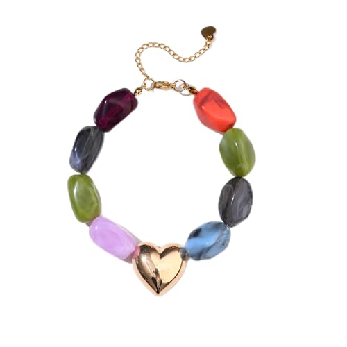 Bracelets de perles mignons en acrylique coloré pour femme