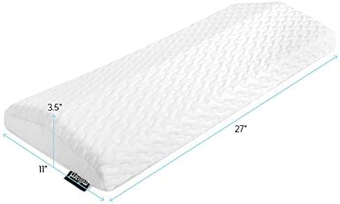 Milliard Lumbar Support Pillow for Bed with Gel Memory Foam Top -Helps with Lower Back Pain Relief for Sleeping, Hip, Knee and Spine Alignment, Sciatic Nerve Waist Cushion - Washable Cover (3.5 Inch)