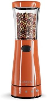 Electric Pepper Grinder, Stainless Steel Rechargeable Salt or Pepper Grinder with 4.5 oz Large Capacity, 1.8