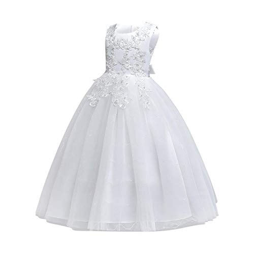 Flower Girls Embroidery Lace Bridesmaid Dress Beaded Wedding Pageant Party Princess Communion Floor Length Boho Dance Gown2