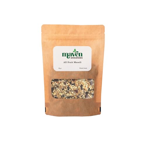 Maven Wholefoods All Fruit Muesli 1kg | GMO Free | Vegan | Natural | Source of Protien | High Fibre | For Healthy Life | Suitable for Vegetarian | Packed Fresh in Resealable Bags