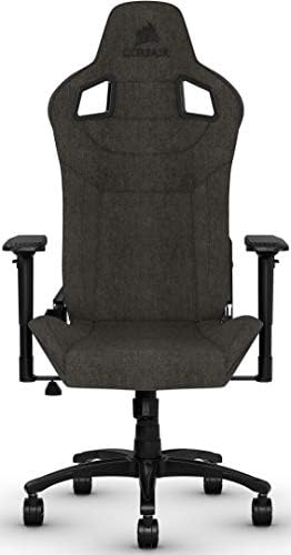 Corsair T3 Rush - Polyester Fabric Gaming Chair (Breathable Soft Fabric Exterior, Padded Neck Cushion, Memory Foam Lumbar Support, 4D Armrests, 180 Degree Recliner, Easy Assembly) Black