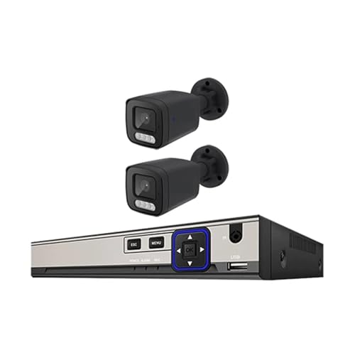 4K ZLeBJVXe 8MP oI[fBIXs[J[ CCTV POE NVR AI J[iCgz[rfIĎJOZbg(1T,4CH NVR x2 Cameras)