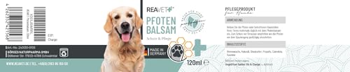 ReaVET Pfotenbalsam Hund & Katze 120ml – Natürliche Pfotenpflege mit Sheabutter, Kokosöl & Bienenwachs I Pfotenschutz Creme, Zubehör für Winter & Sommer