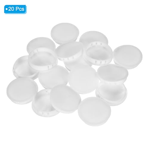 Image of PATIKIL 2 inch /50mm Plastic Hole Plugs, 20Pcs Flush Type Round Hole Plugs Cover Snap in Locking Hole Tube for Table Kitchen Cabinet Furniture, White