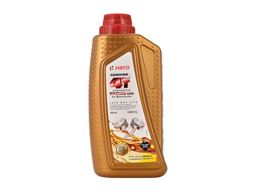 Image of Hero Genuine 4T Plus 10W-30 Synthetic Engine Oil for Bikes (900 ml) | API SL and JASO MA2 Certified | Advanced fuel saving technology| Specially formulated for Hero motorcycles