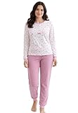 Intimitaly Vanuè Pigiama Donna Cotone 100%, Lungo con Maglia Bottoni e Pantalone, Leggero e Traspirante, Primavera e Mezze Stagioni (IT, Testo, L, Regular, Regular, VS1029 VAR-2)
