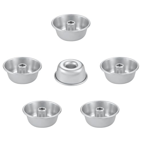 Forbake FB-30523-6 4 Inch Non-Stick Angel Food Pan Set, 6Pcs Aluminum Fluted Pans For Baking, Rustless Durable Stackable Chiffon Cake Tube Baking Mold cover