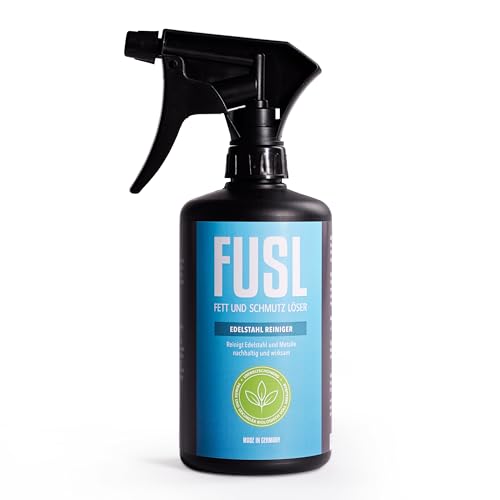 Preisvergleich Produktbild FUSL Edelstahlreiniger 500ml - für Grill / Backofen / Küchenoberflächen - Edelstahl Reiniger effektiv gegen Fett & Schmutz - Edelstahlreiniger Küche Streifenfrei - auch für Aluminium, Chrom, Kupfer