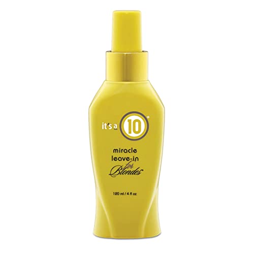 It's a 10 Haircare - Miracle Leave-In para rubias, spray de peinado, seguro para el color, protección contra el encrespamiento, desenredante, 120 ml