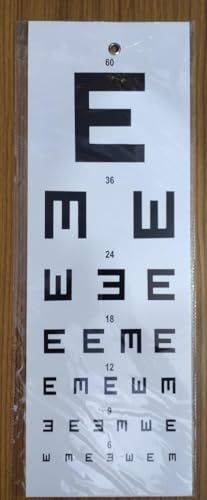 Image of HYZIK Snellen Eye Vision Test Chart for Eye Testing (English,Hindi,numbers,E,C) Pack of 5 Snellen Eye Chart.