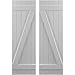 Ekena Millwork ARW102BB518X72PRH Americraft Five 2 Exterior Real Wood Joined Board-n-Batten Shutters w/Z-Bar (Per Pair), 17 1/2"W x 72"H, Primed