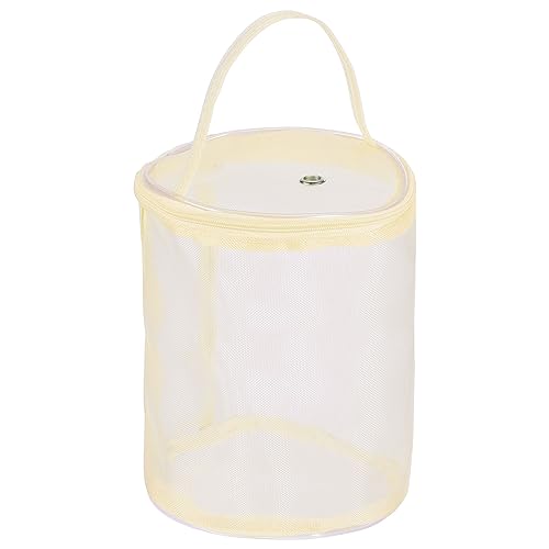 Image of PATIKIL Yarn Storage Bag, Portable Crochet Knitting Bag Case Skein Ball Holder Mesh Basket Organizer Tote for Sewing Craft Projects, Beige