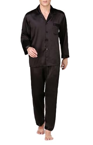 Vêtements de nuit homme haut de gamme avec finitions revers et boutons pour un style loungewear