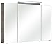 Produktbild Pelipal - FILO/ORIA III - 105 cm Spiegelschrank - Badmöbel in Graphit Struktur quer, 3-türig, Türdämpfung, 6 Einlegeböden, LED Aufbauleuchte, EEK: A+ (Spektrum A++ - A)