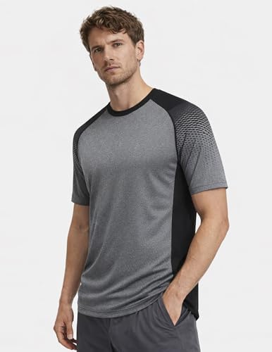 5 Pack Men’s Active Quick Dry Crew Neck T Shirts | Athletic Running Gym Workout Short Sleeve Tee Tops Bulk 2