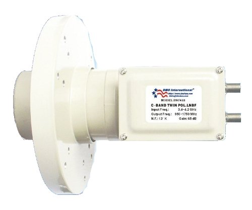 BSC422 C-Band Twin LNBF 3.4-4.2 GHz 950-1750 MHz Gain 65db